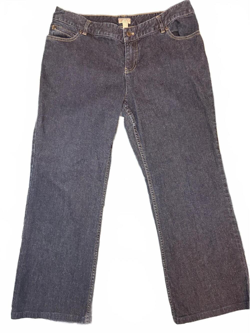 J. Jill Boot Cut Stretch Jeans Petite 14 Dark Blue Denim
